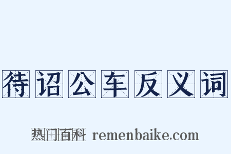 待诏公车反义词是什么意思的图片